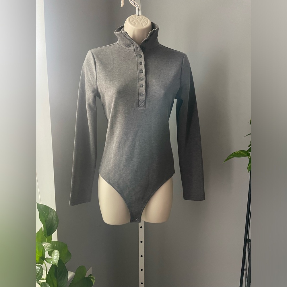 NWT. Gray Henley Bodysuit by Express.